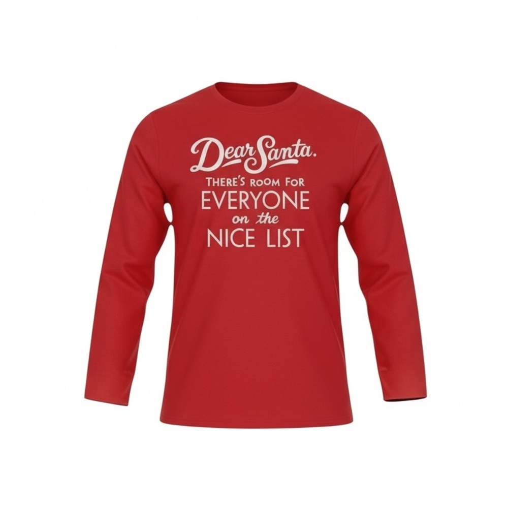 Cat & Jack Red Long Sleeve Tee - Santa's Nice List
